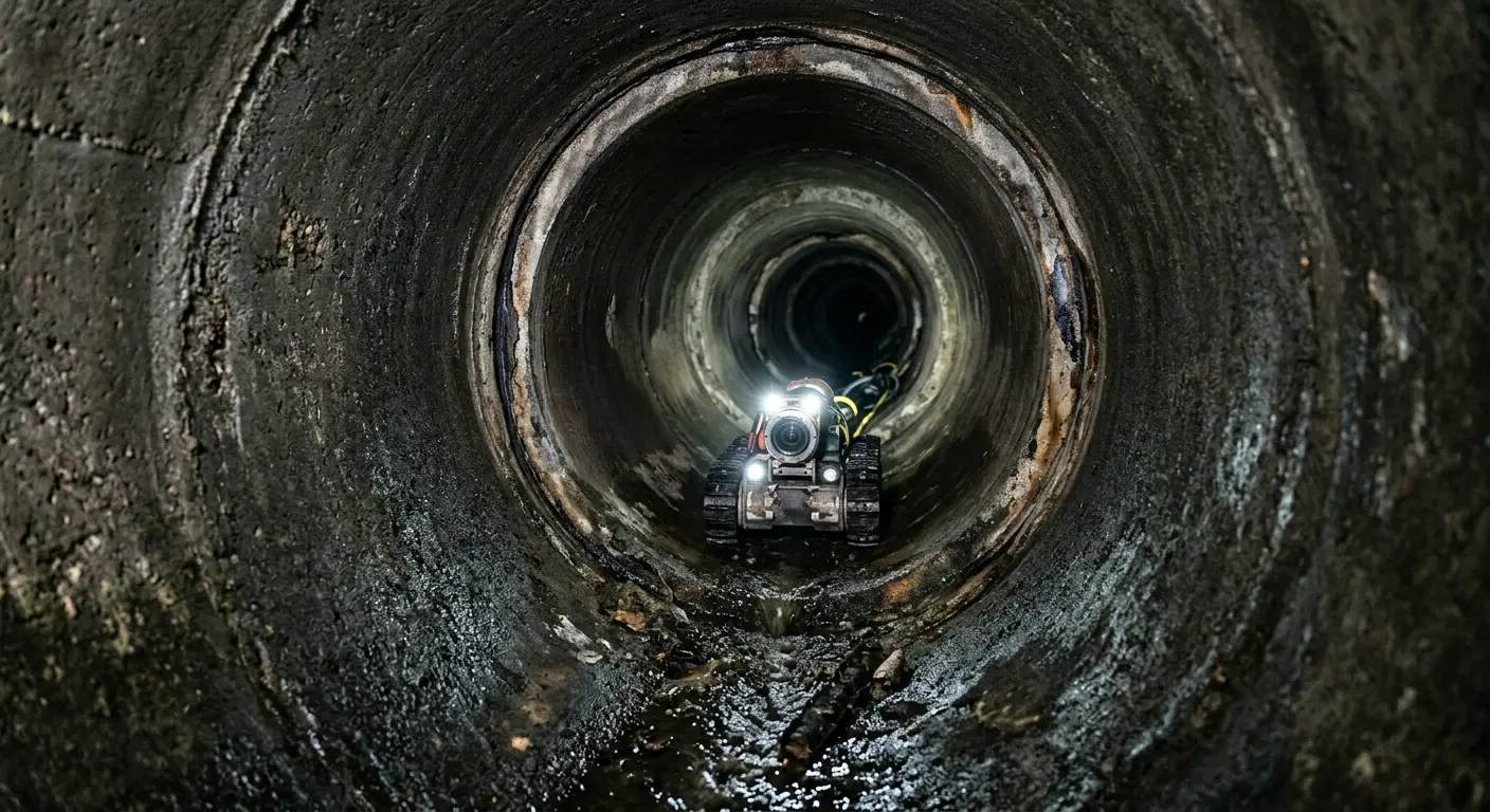 Robotic sewer camera inspecting pipe interior for Sewer Line Cleaning in Lake Butler